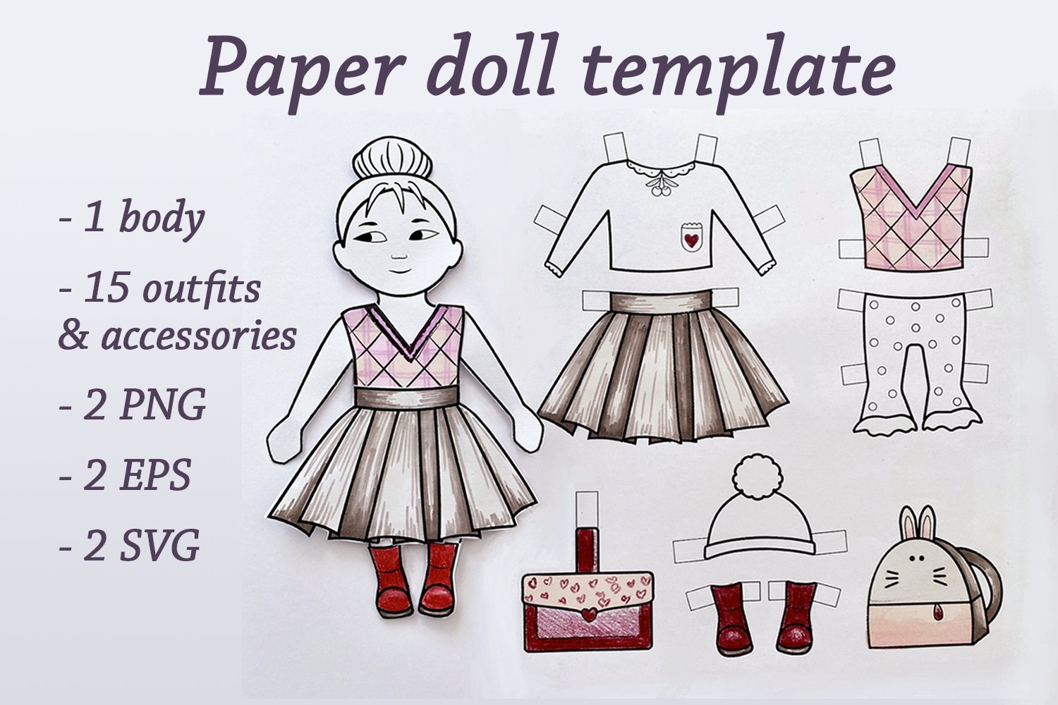DIY Paper Doll Template Of A Cute Girl And Vintage 900537 DIY Paper Doll Template Of A Cute Girl And Vintage 900537