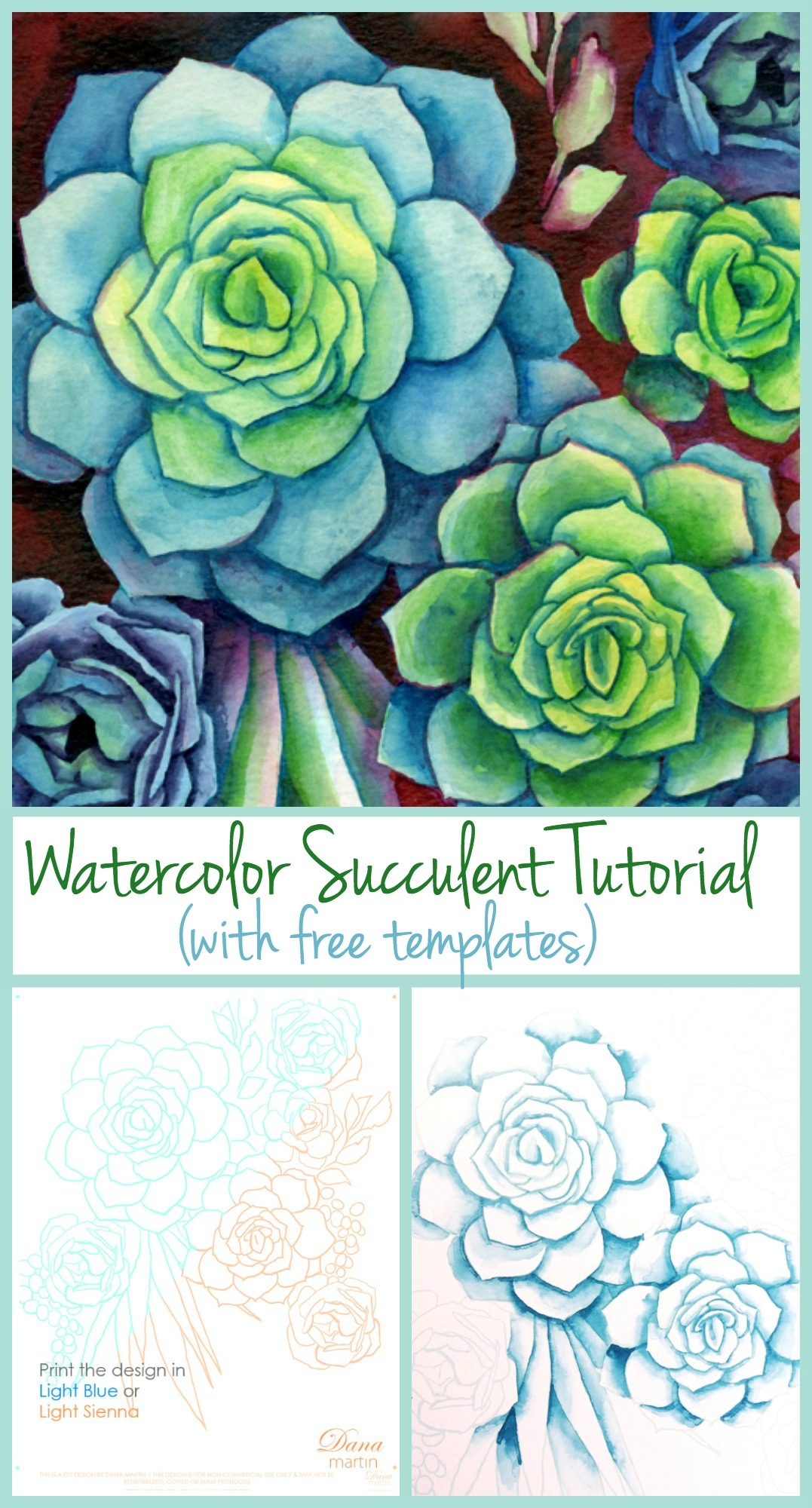DIY Watercolor Succulents DIY Watercolor Succulents
