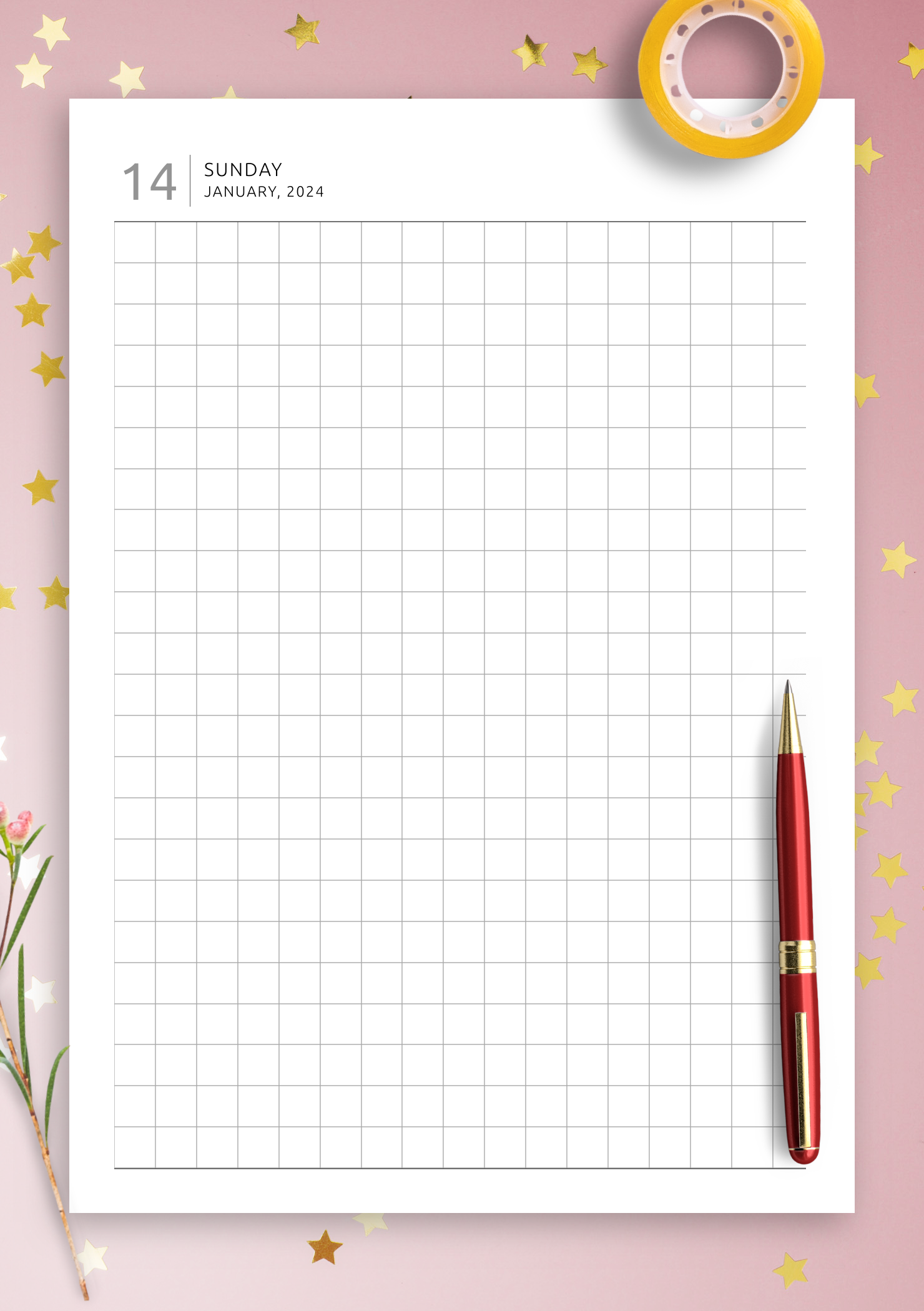 Download Daily Square Template Printable PDF Or Digital For ReMarkable Kindle Supernote Download Daily Square Template Printable PDF Or Digital For ReMarkable Kindle Supernote