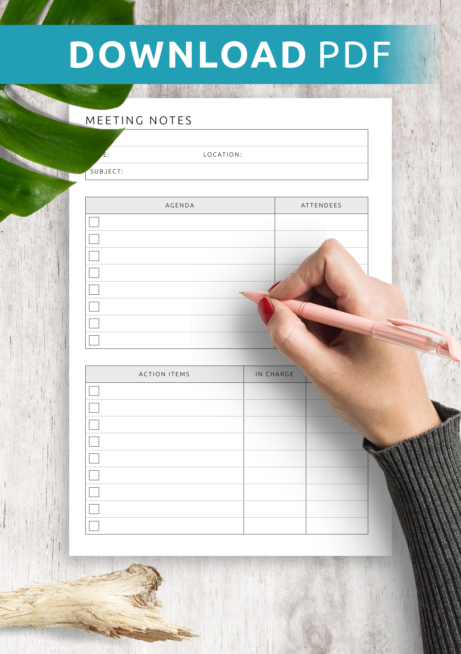 Printable Meeting Notes Template