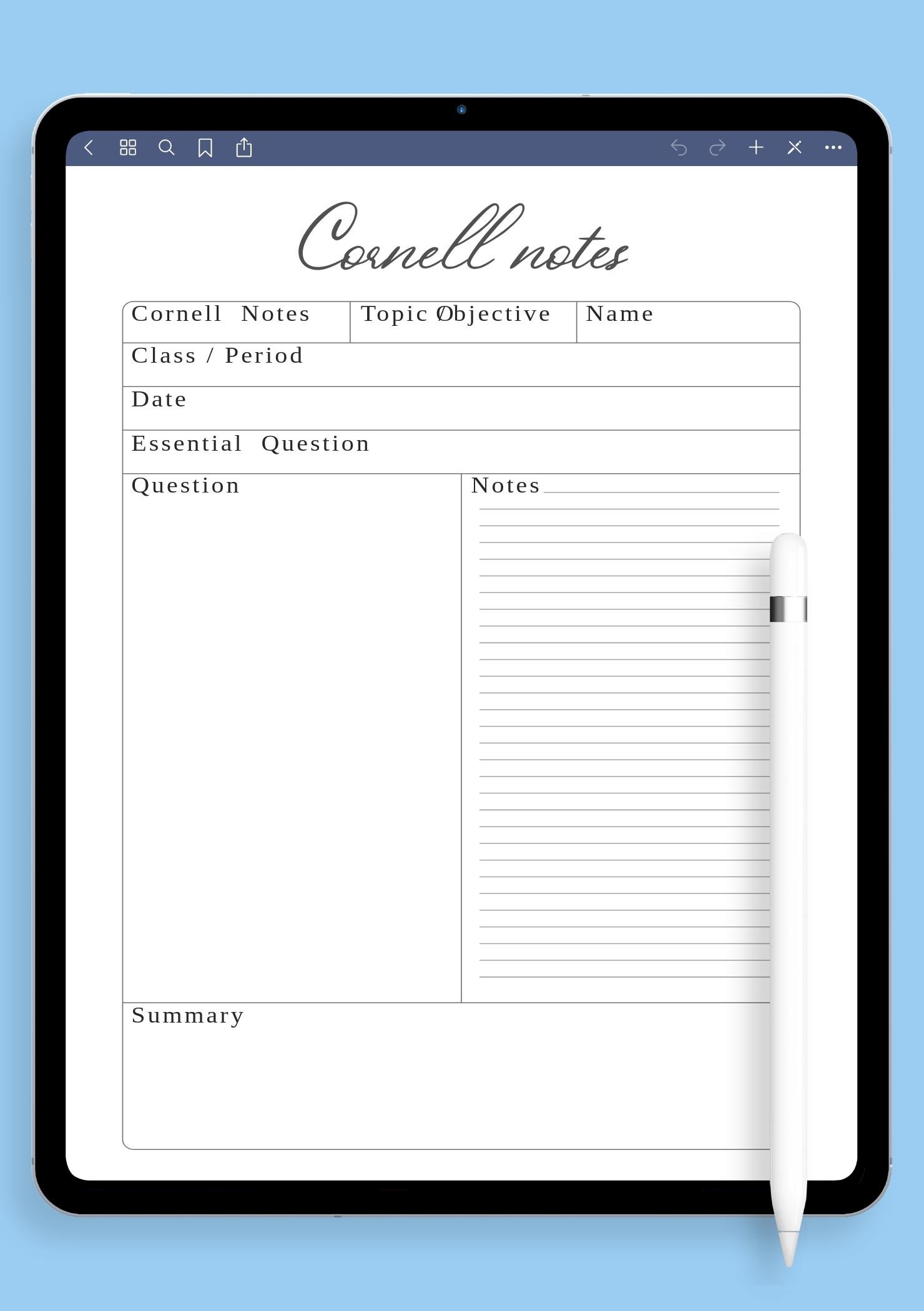 Download Printable Simple Cornell Note Taking Template PDF Download Printable Simple Cornell Note Taking Template PDF