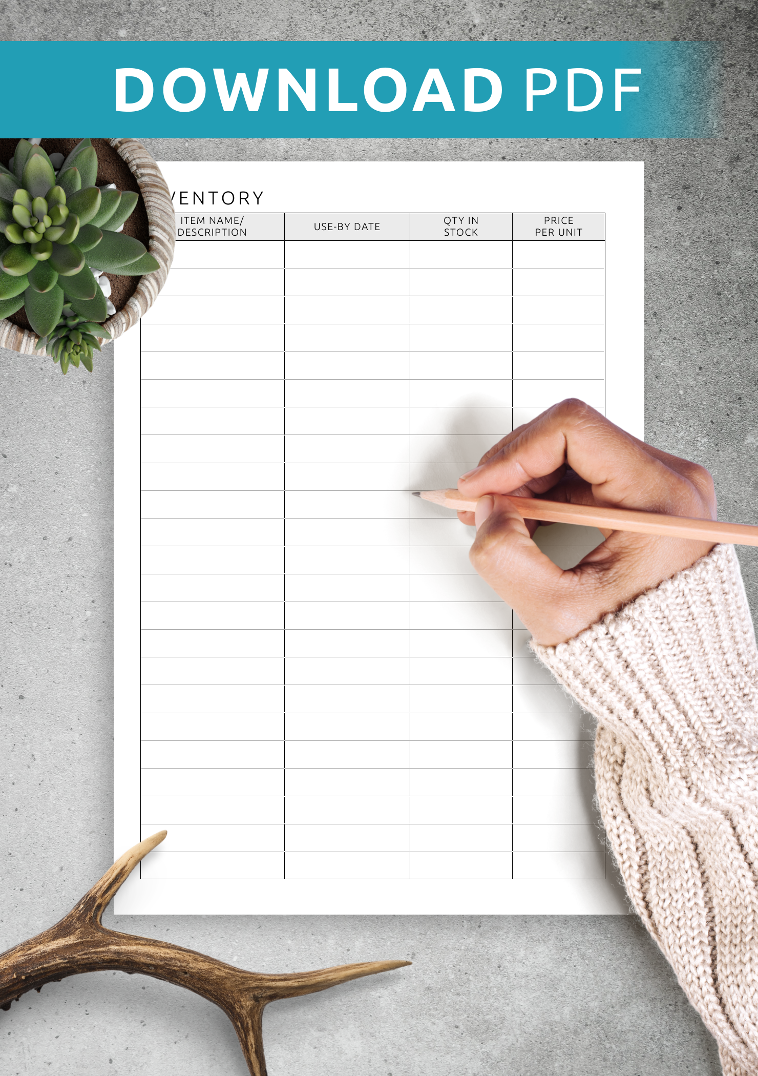 Download Printable Simple Inventory Template PDF Download Printable Simple Inventory Template PDF