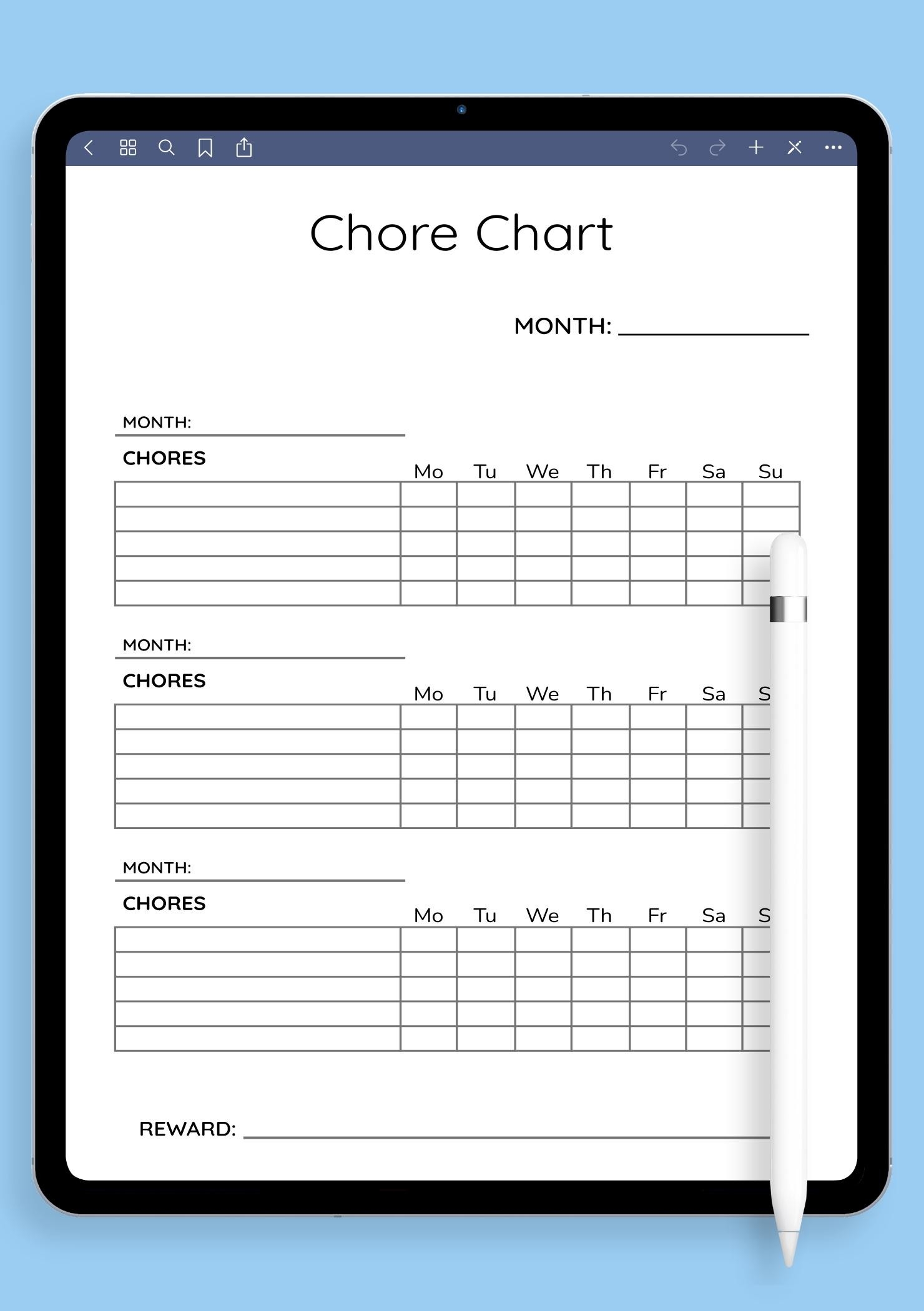 Free Printable Chore Chart Templates. Free Printable Chore Chart Templates.
