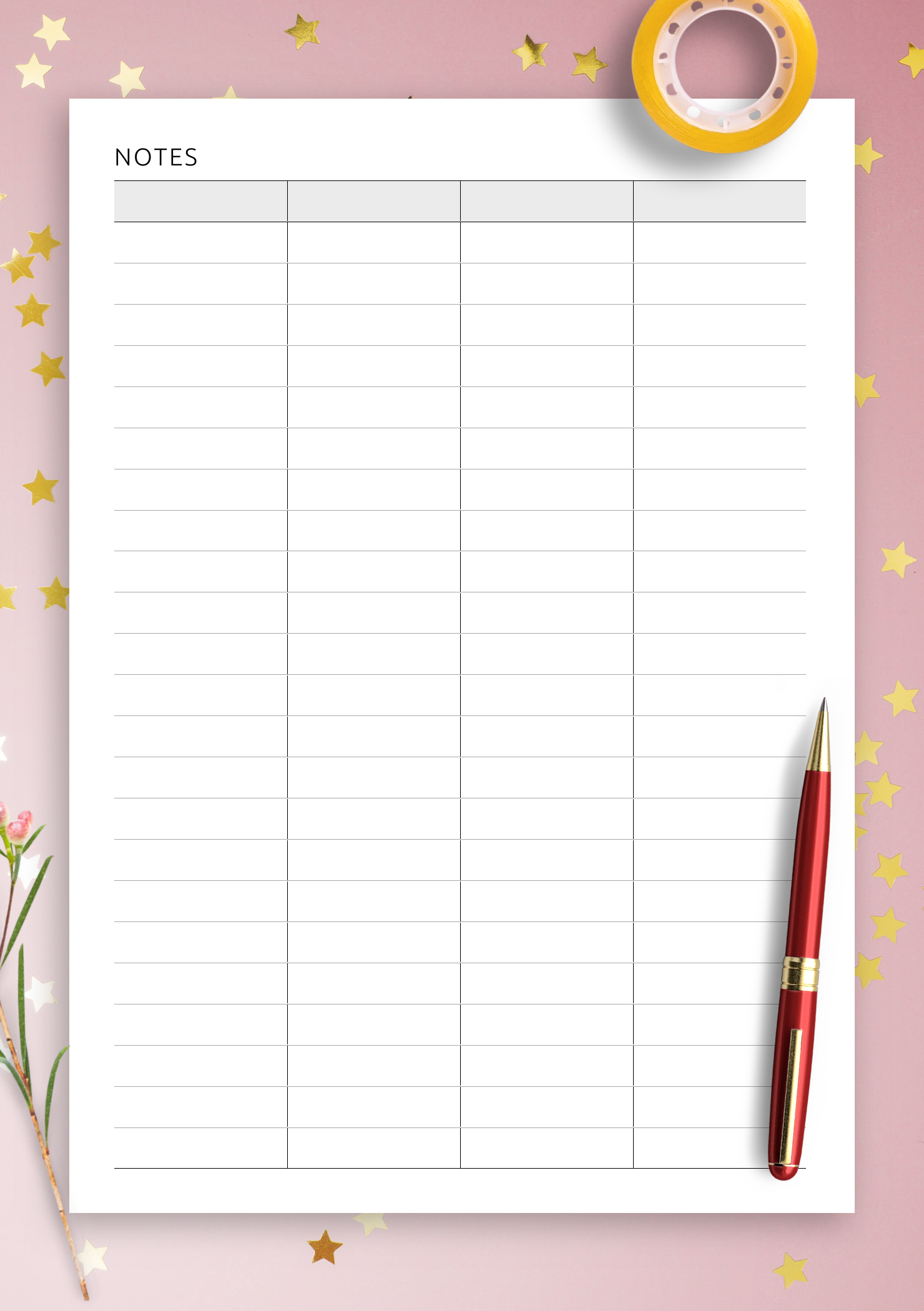 Download Printable Table 4 Column PDF Download Printable Table 4 Column PDF