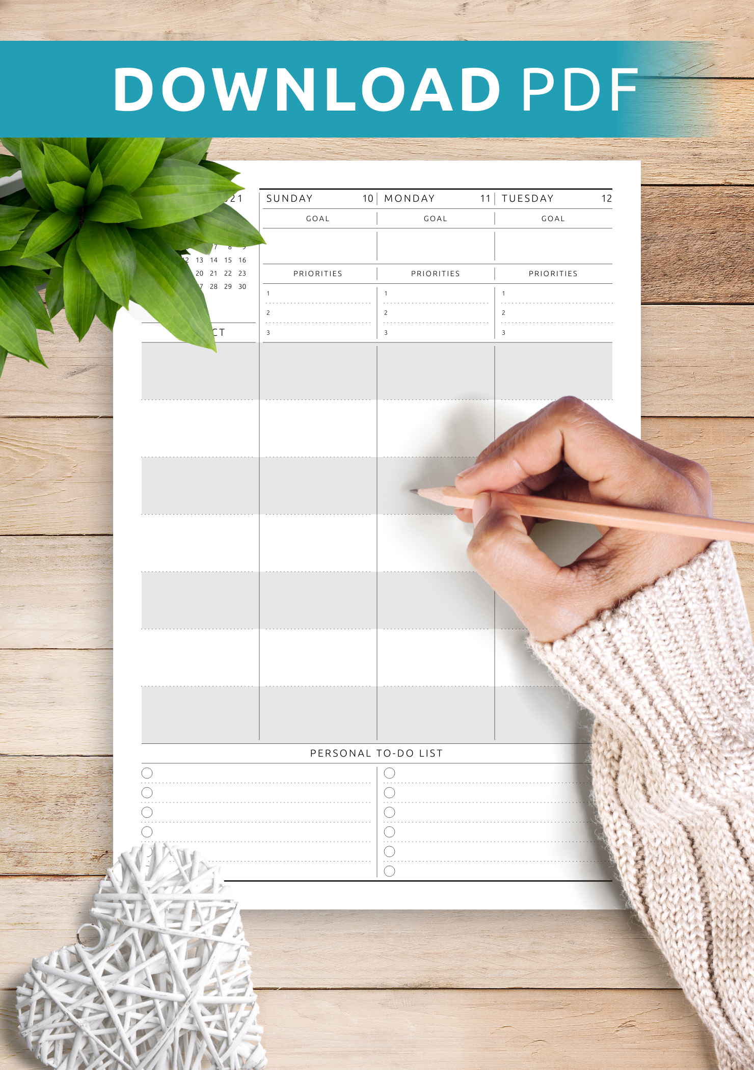 Download Printable Weekly Lesson Plan Template PDF