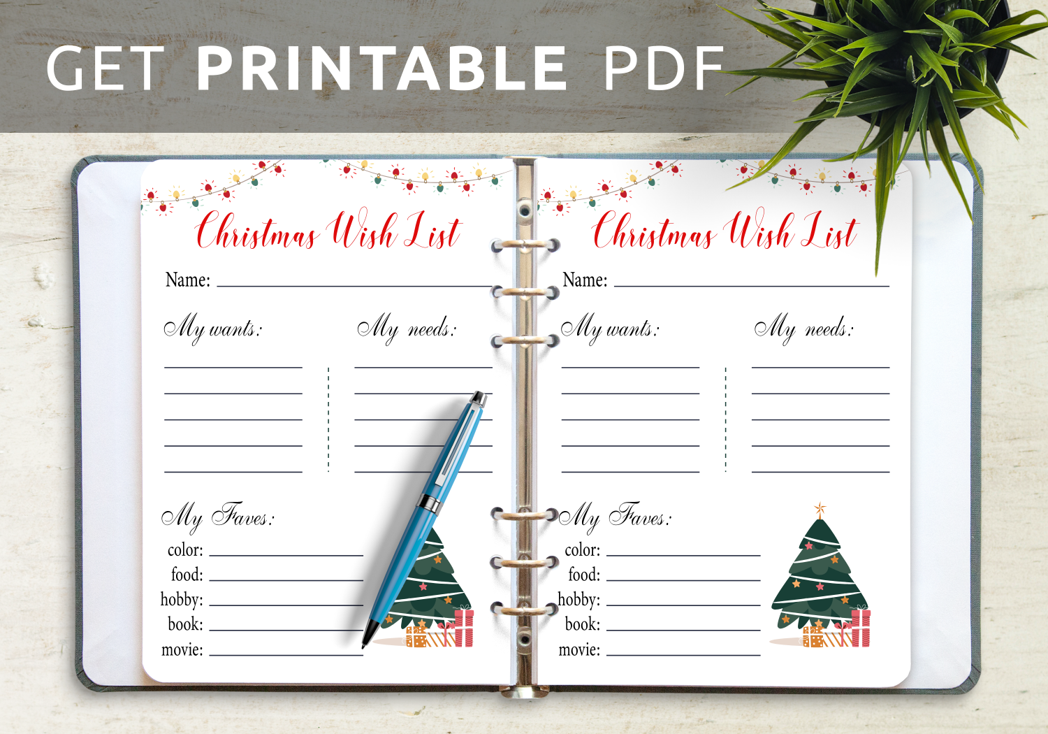 Download Printable White Christmas Wish List Template PDF Download Printable White Christmas Wish List Template PDF