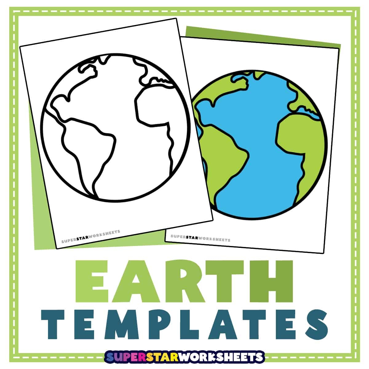Earth Template Superstar Worksheets Earth Template Superstar Worksheets