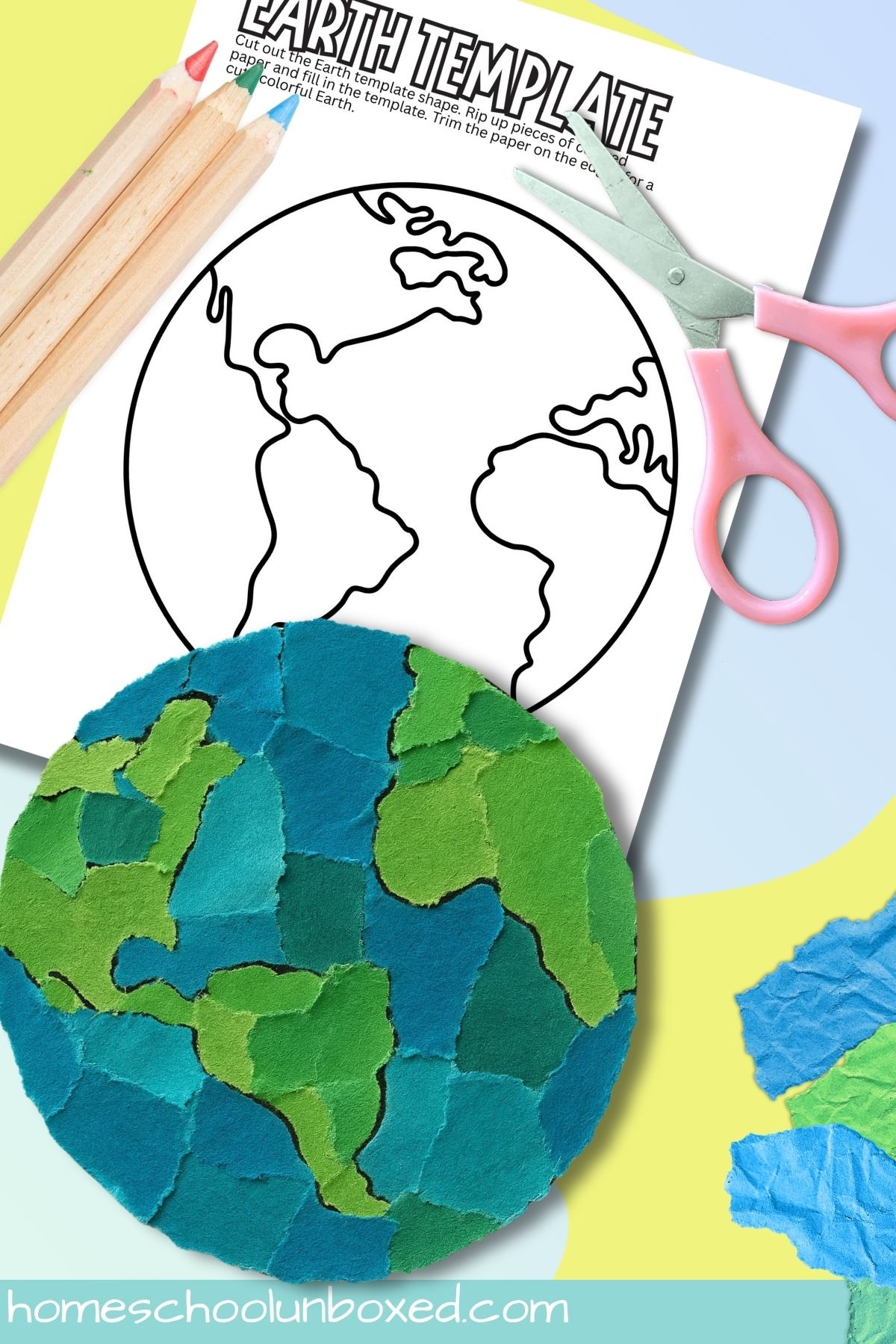 Earth Torn Paper Craft Free Printable Template Homeschool Unboxed Earth Torn Paper Craft Free Printable Template Homeschool Unboxed