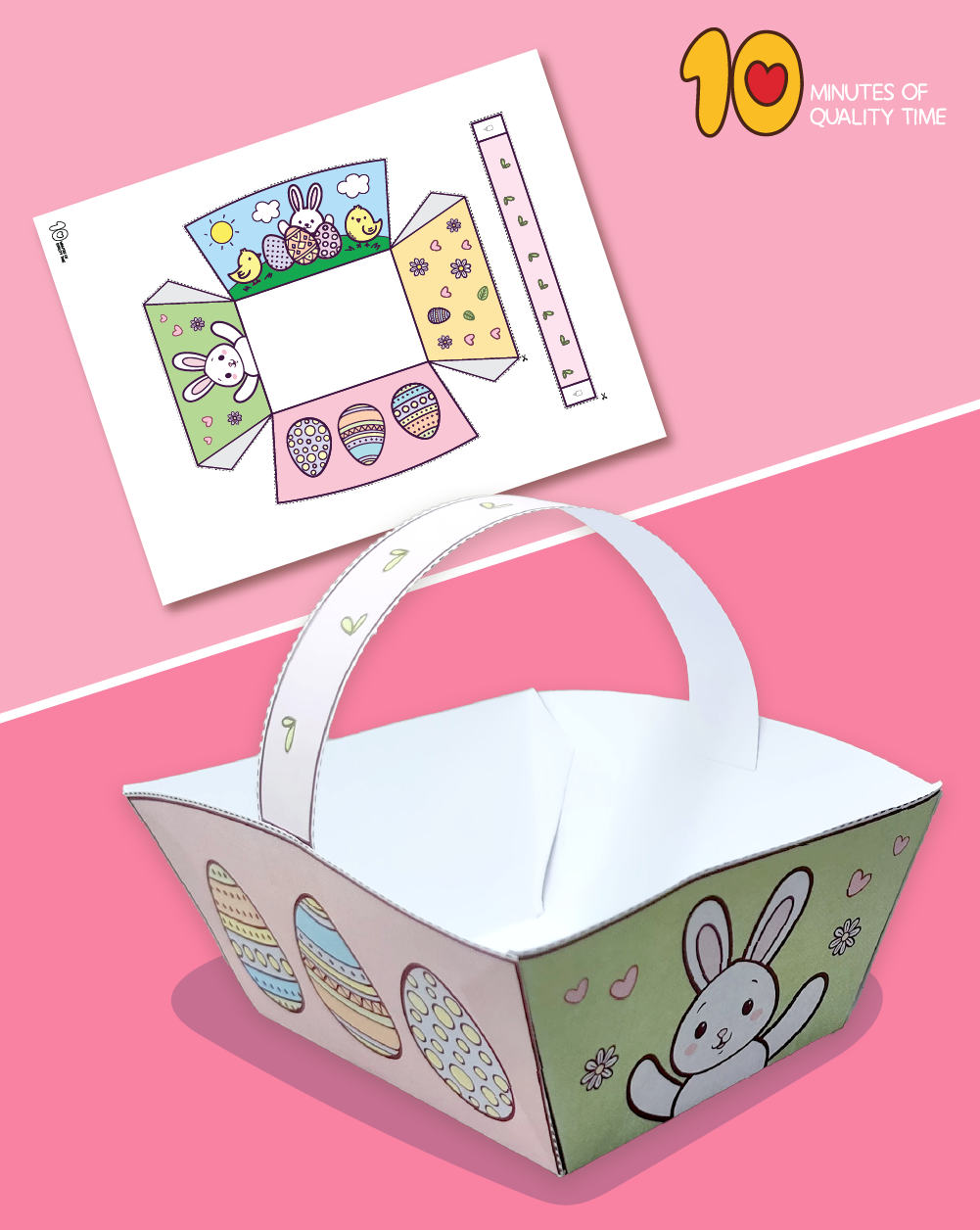 Easter Basket Template Craft 10 Minutes Of Quality Time Easter Basket Template Craft 10 Minutes Of Quality Time