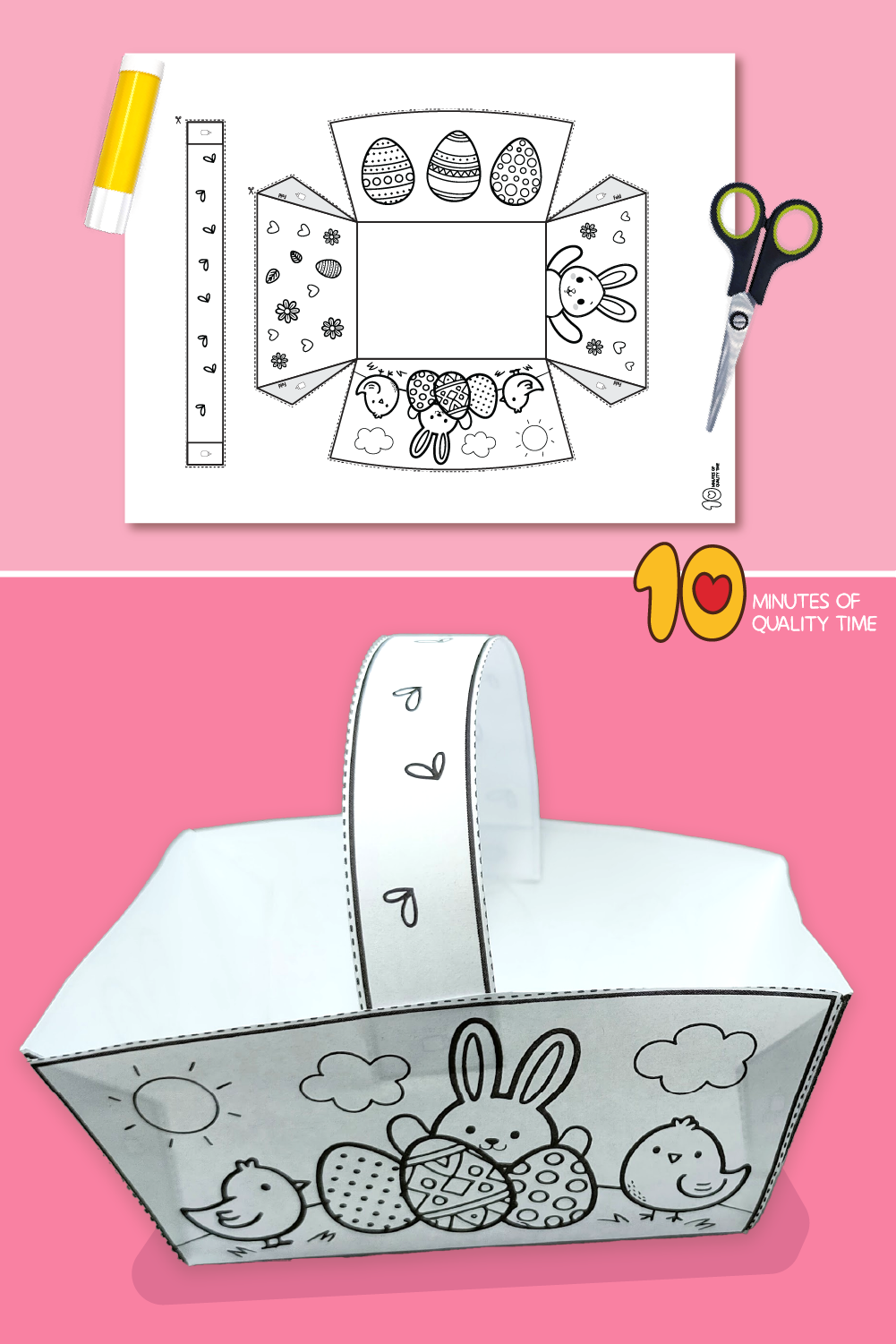 Easter Basket Template Craft 10 Minutes Of Quality Time Easter Basket Template Craft 10 Minutes Of Quality Time