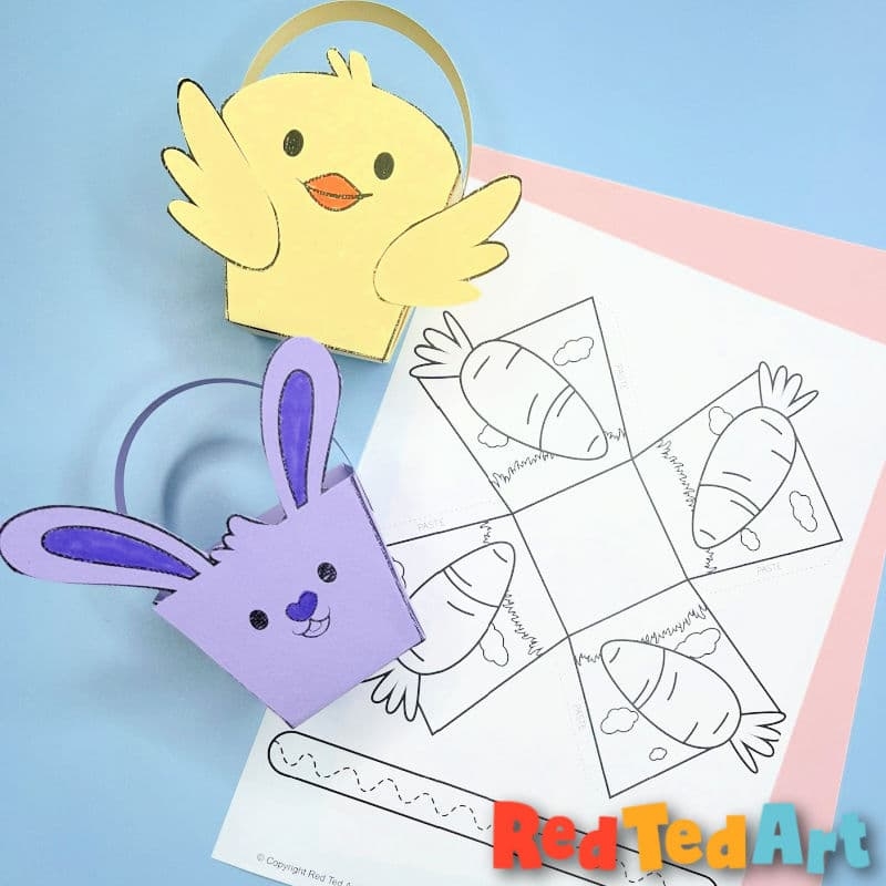 Easter Basket Template with Free Printable Red Ted Art Easter Basket Template with Free Printable Red Ted Art