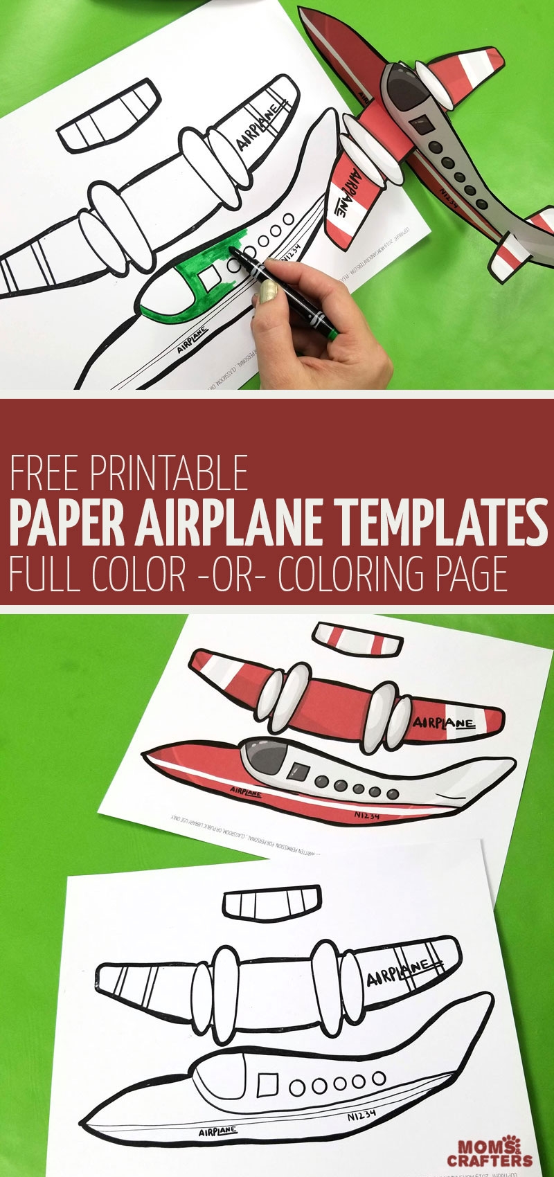 Easy Paper Airplane Templates To Print Color Craft And Fly Easy Paper Airplane Templates To Print Color Craft And Fly