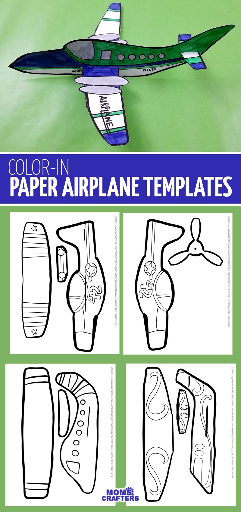 Easy Paper Airplane Templates To Print Color Craft And Fly Easy Paper Airplane Templates To Print Color Craft And Fly