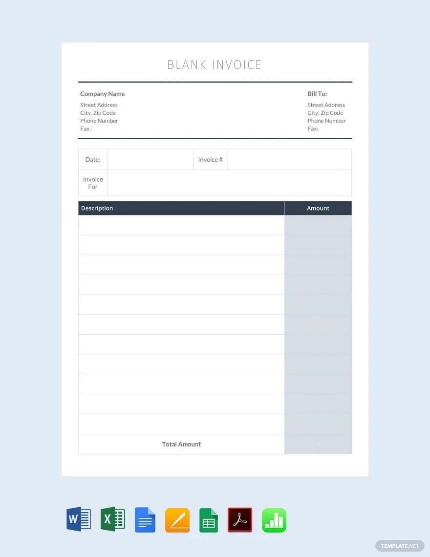 Editable Blank Invoice Template In Google Docs Google Sheets 