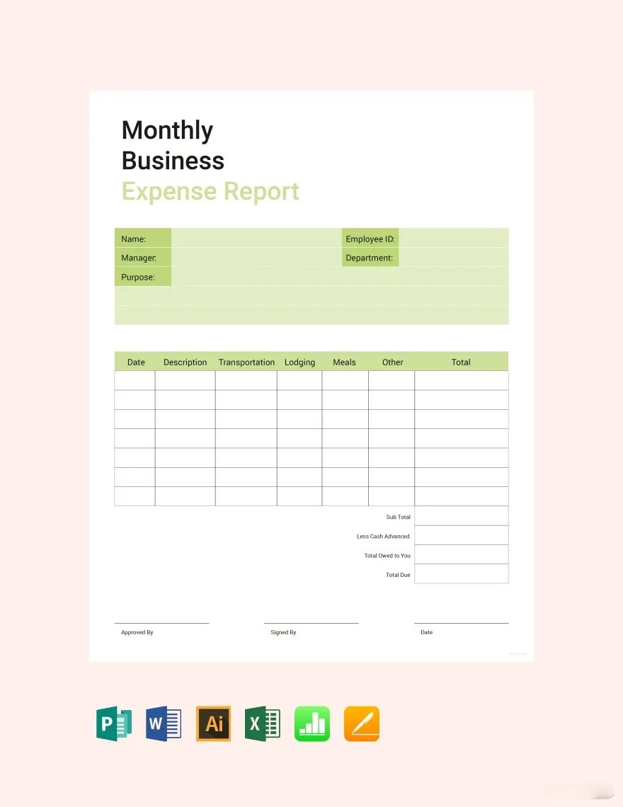 Editable Expense Report Templates In Word To Download Editable Expense Report Templates In Word To Download