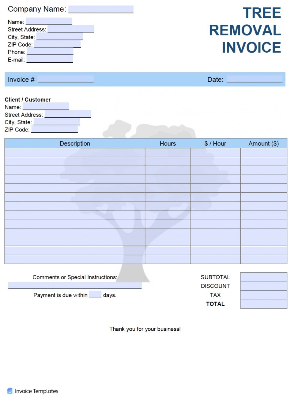 Editable Free Tree Removal Service Invoice Template Pdf Word Excel Tree Trimming Estimate Template Editable Free Tree Removal Service Invoice Template Pdf Word Excel Tree Trimming Estimate Template