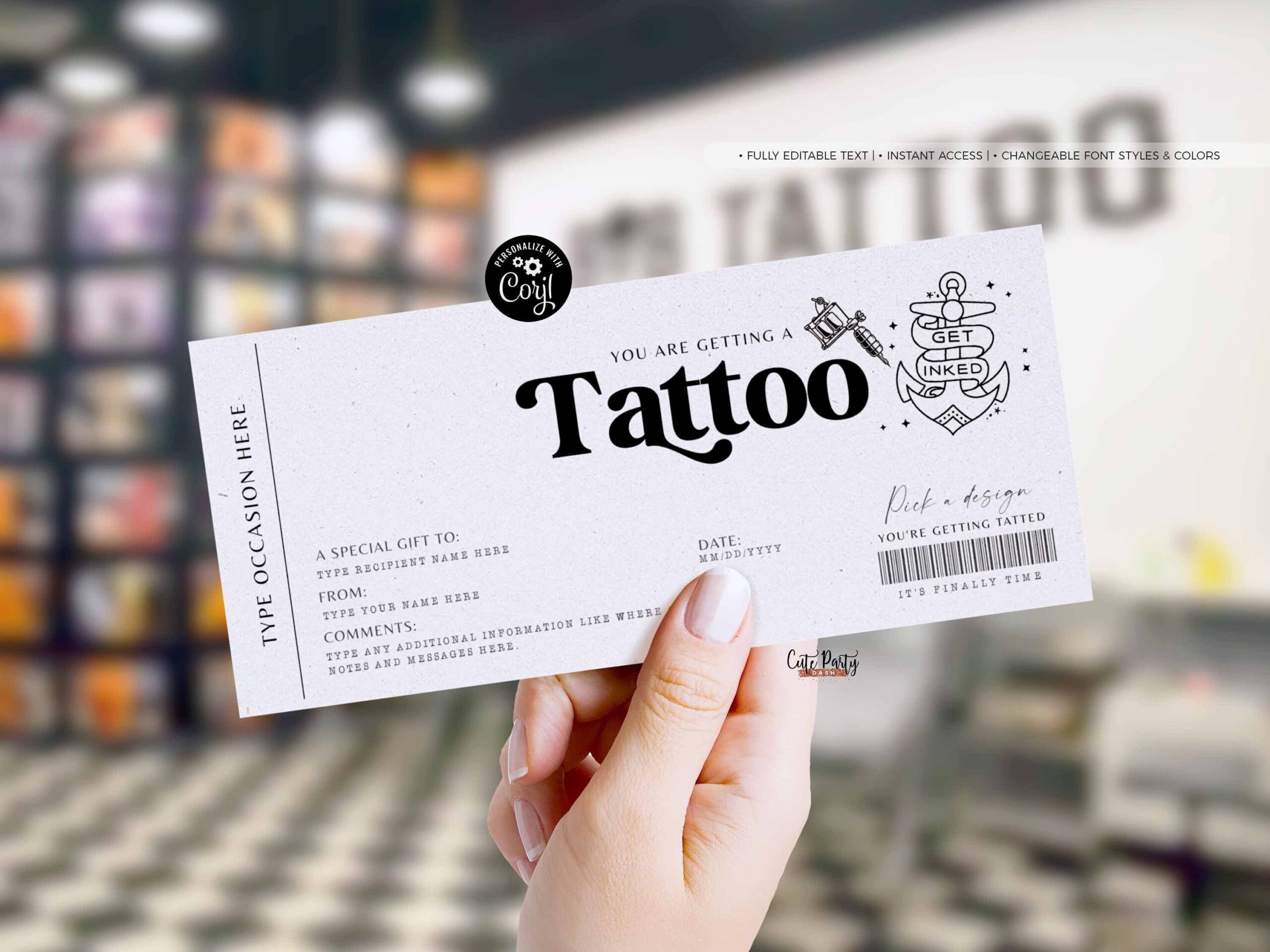 Free Printable Tattoo Voucher Template Free Printable Tattoo Voucher Template