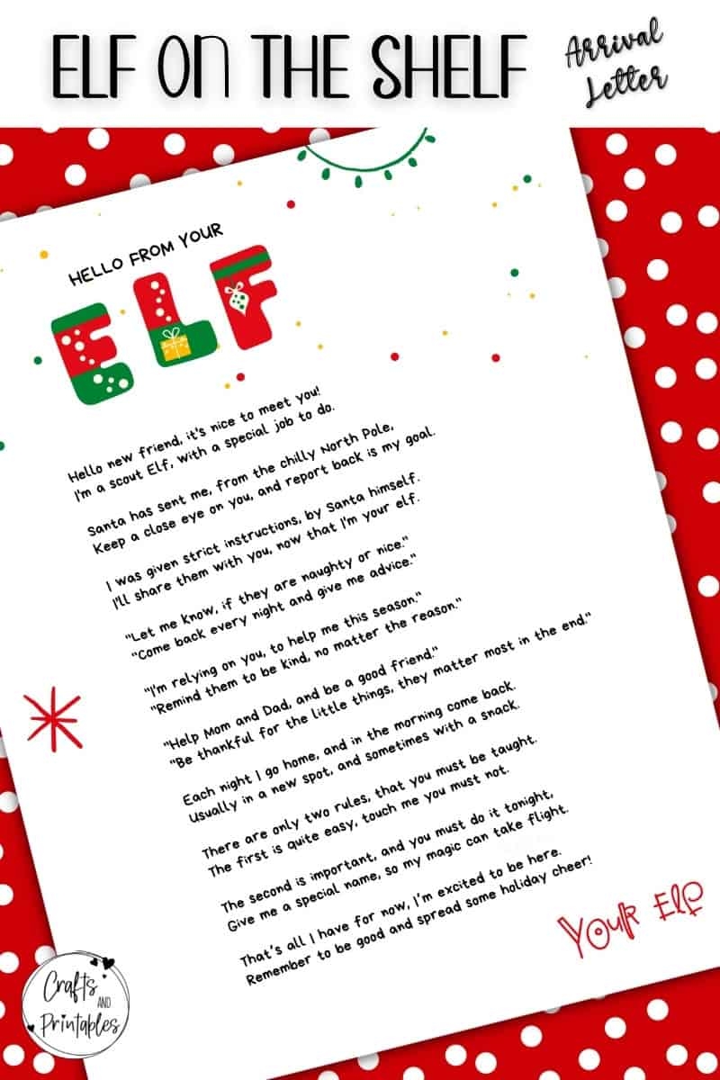 Free Printable Template Elf On The Shelf Arrival Letter Free Printable Template Elf On The Shelf Arrival Letter