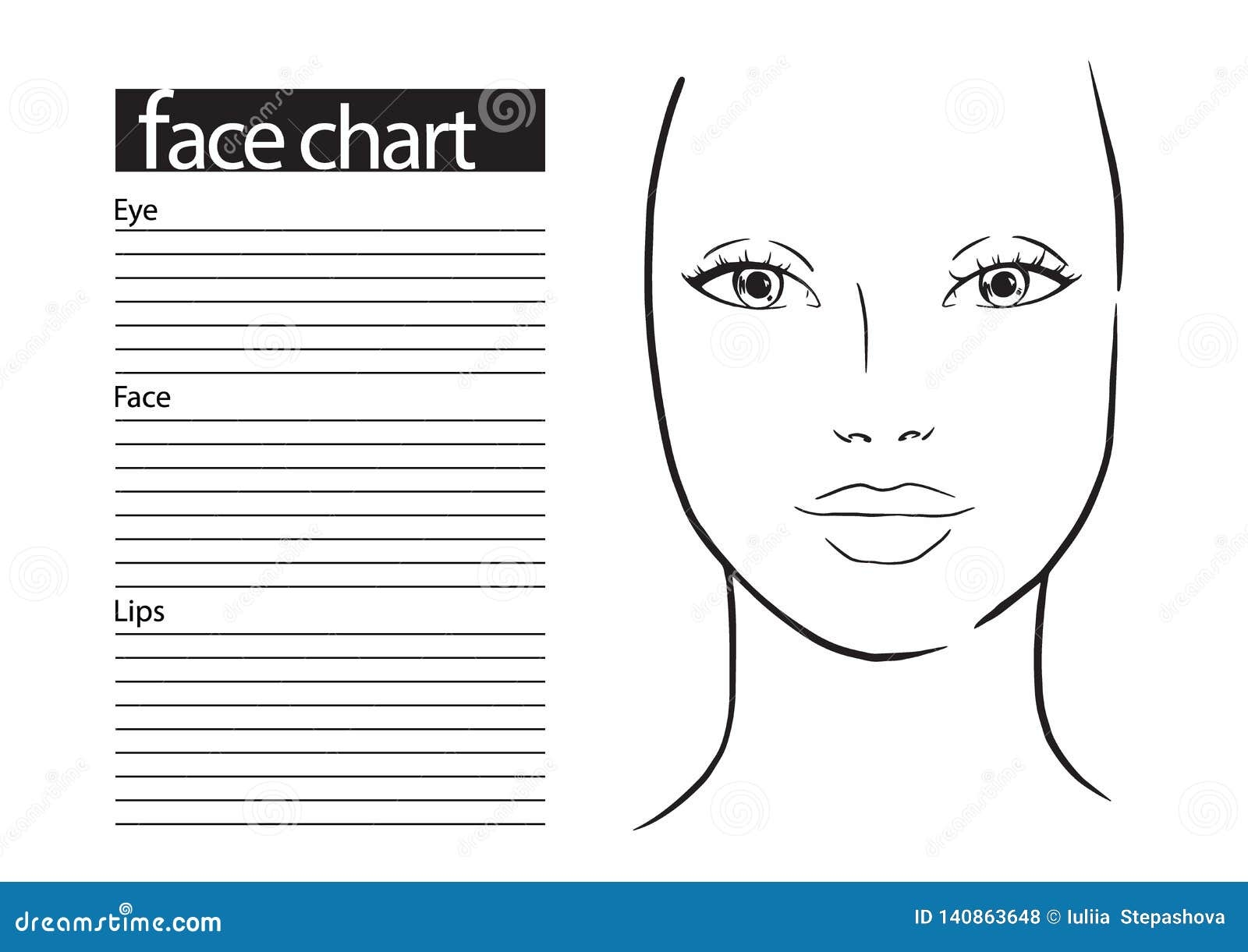 Face Chart Makeup Artist Blank Template Illustration Stock Vector Illustration Of Fashion Face 140863648 Face Chart Makeup Artist Blank Template Illustration Stock Vector Illustration Of Fashion Face 140863648