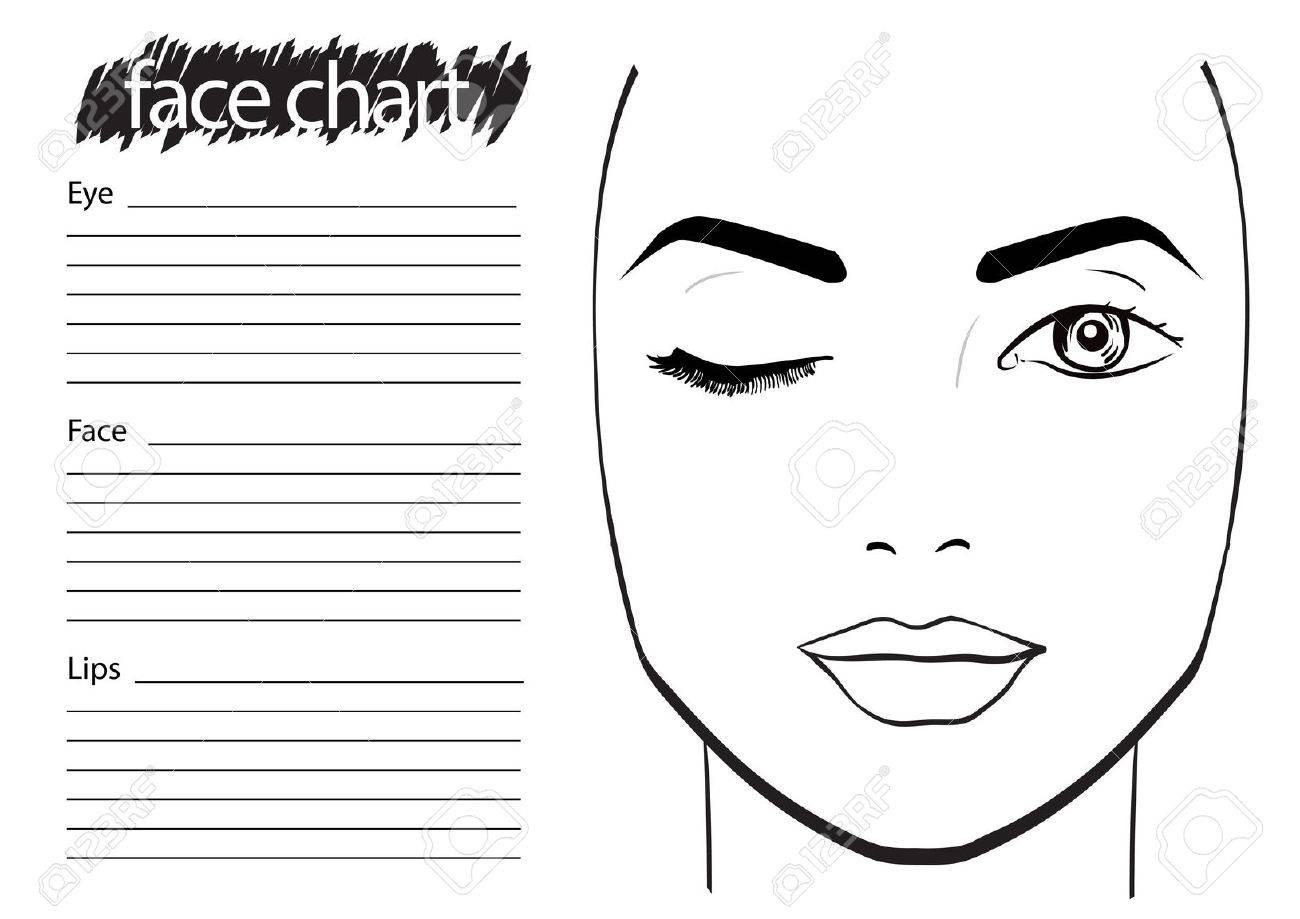 Face Chart Makeup Artist Blank Template Vector Illustration Stock Photo Picture And Royalty Free Image Image 61056421 