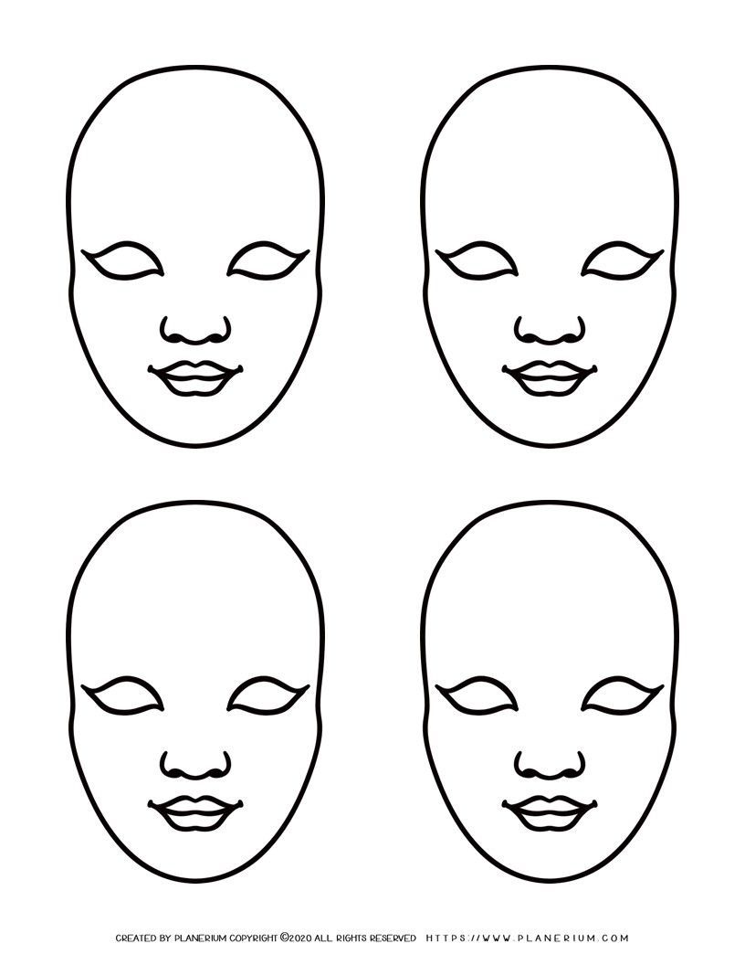 Face Mask Template Four Masks Planerium Face Mask Template Four Masks Planerium