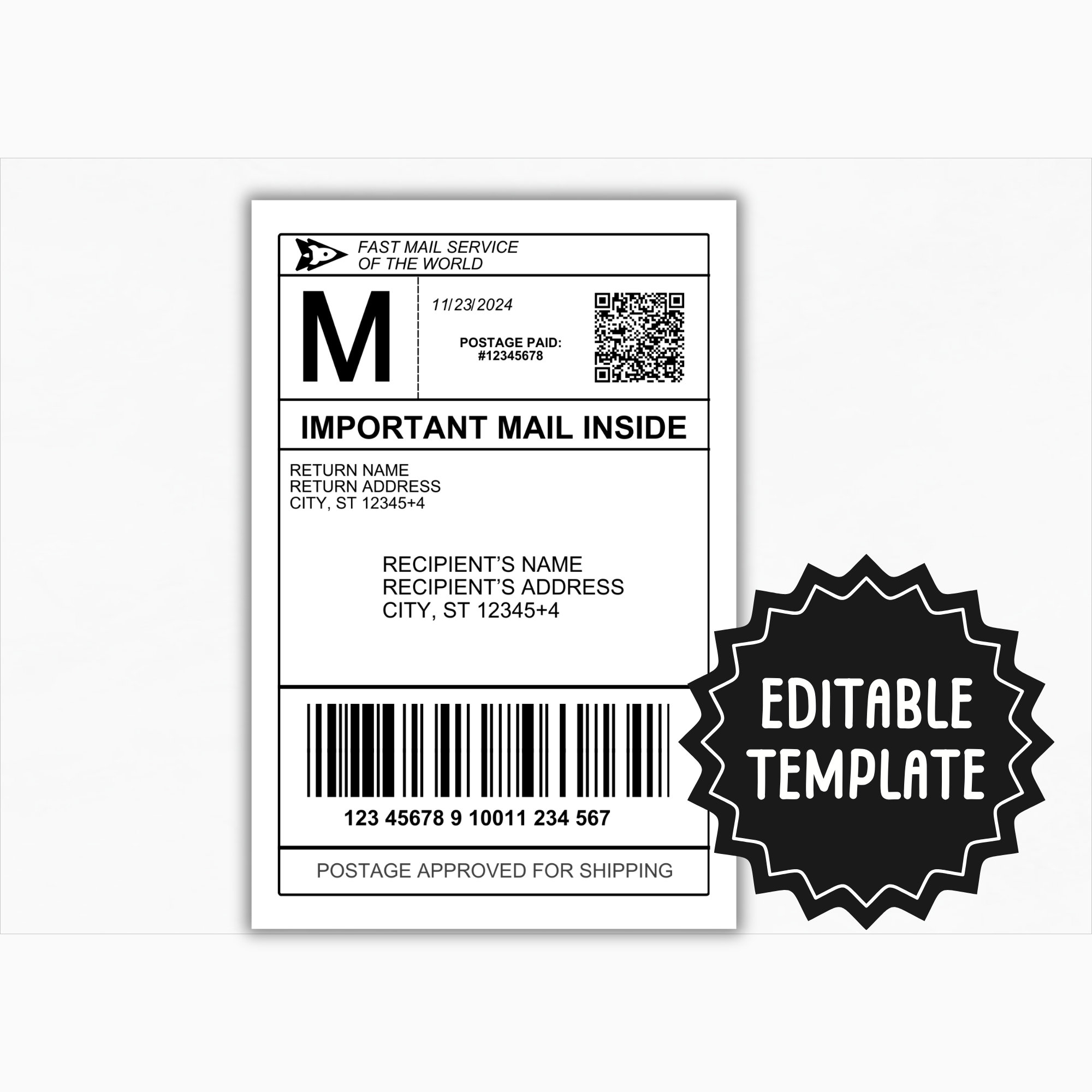 Printable Shipping Label Template Printable Shipping Label Template