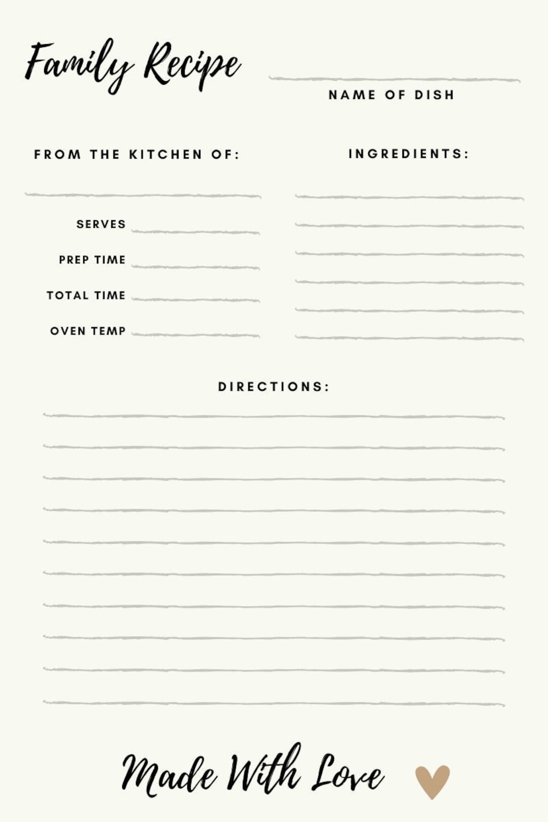 Family Recipe Template Printable Recipe Template Recipe Page Digital Recipe Book Template Cookbook Template pdf for Handwriting Recipes Etsy Family Recipe Template Printable Recipe Template Recipe Page Digital Recipe Book Template Cookbook Template pdf for Handwriting Recipes Etsy