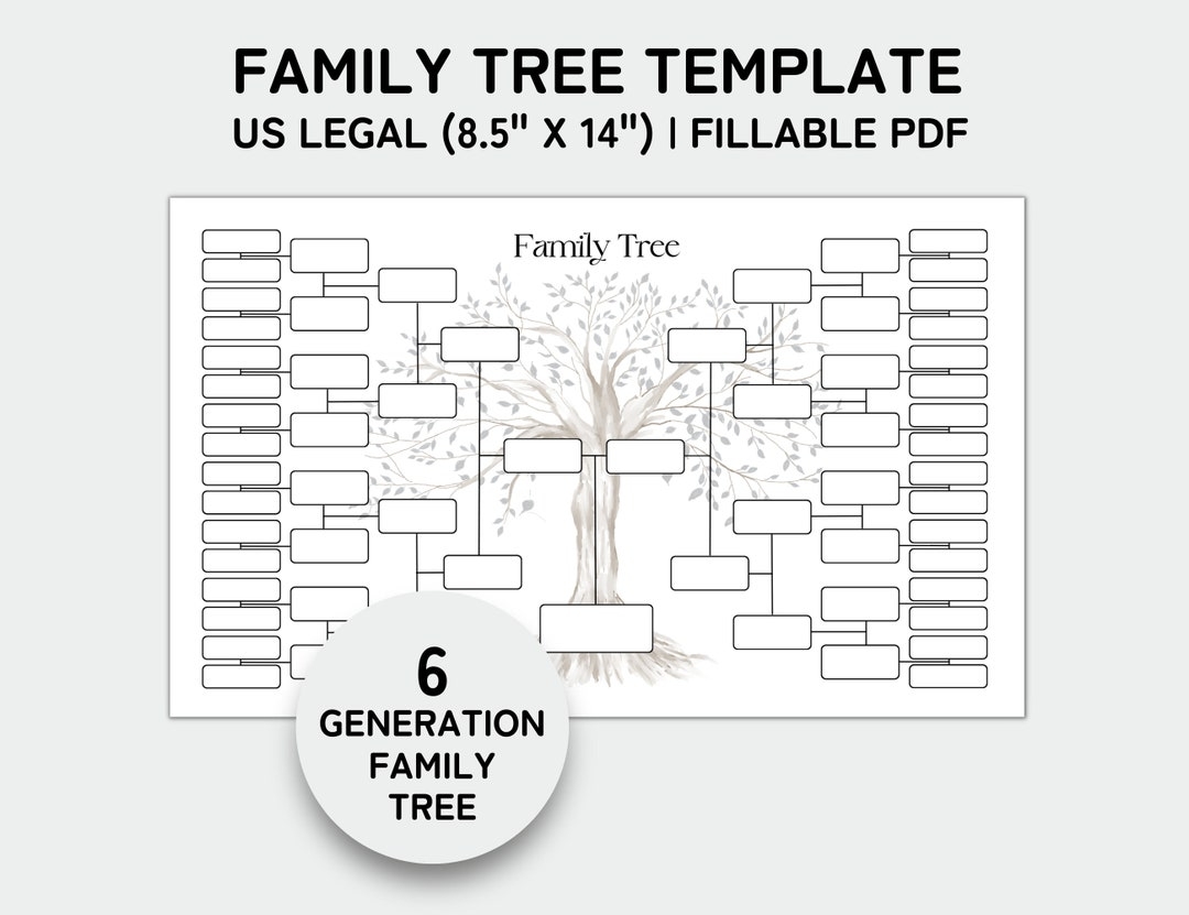 Family Tree Template 6 Generation Family Tree Chart Printable For Family Reunion Gifts Pedigree Chart Genealogy Chart Fillable PDF Etsy Family Tree Template 6 Generation Family Tree Chart Printable For Family Reunion Gifts Pedigree Chart Genealogy Chart Fillable PDF Etsy