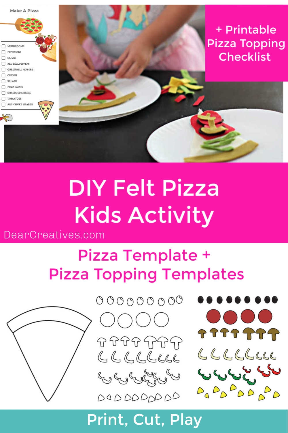 Felt Pizza Kids Activity Free Printable Pizza Templates Dear Creatives Felt Pizza Kids Activity Free Printable Pizza Templates Dear Creatives