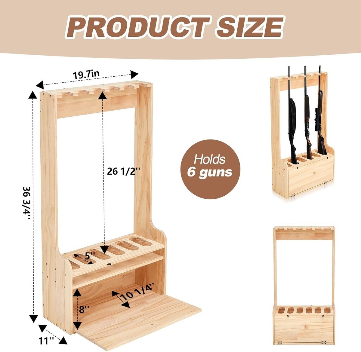 Floor Standing 6 Gun Rack With Storage Wood Gun Storage Display Rack Durable US EBay Floor Standing 6 Gun Rack With Storage Wood Gun Storage Display Rack Durable US EBay