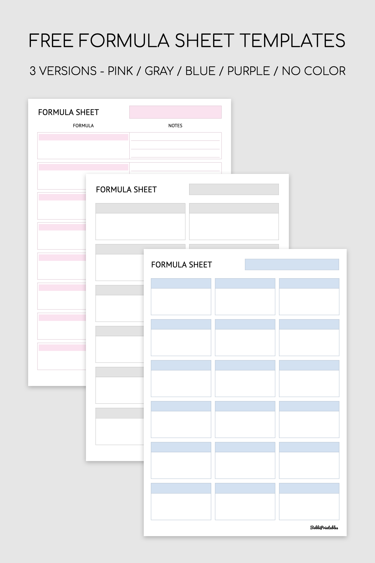 Formula Sheets Free Printable Digital Templates Formula Sheets Free Printable Digital Templates