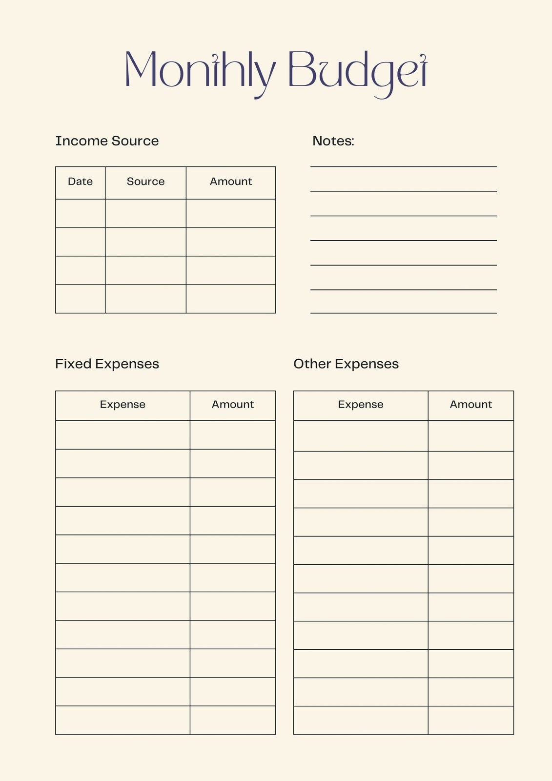 Household Budget Template Printable Household Budget Template Printable