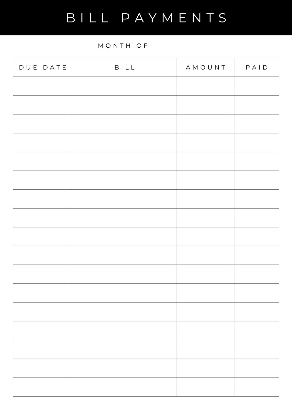 Monthly Budget Template Free Printable Monthly Budget Template Free Printable