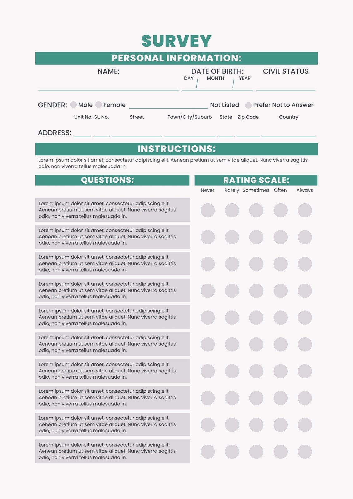 Free And Customizable Survey Templates Free And Customizable Survey Templates