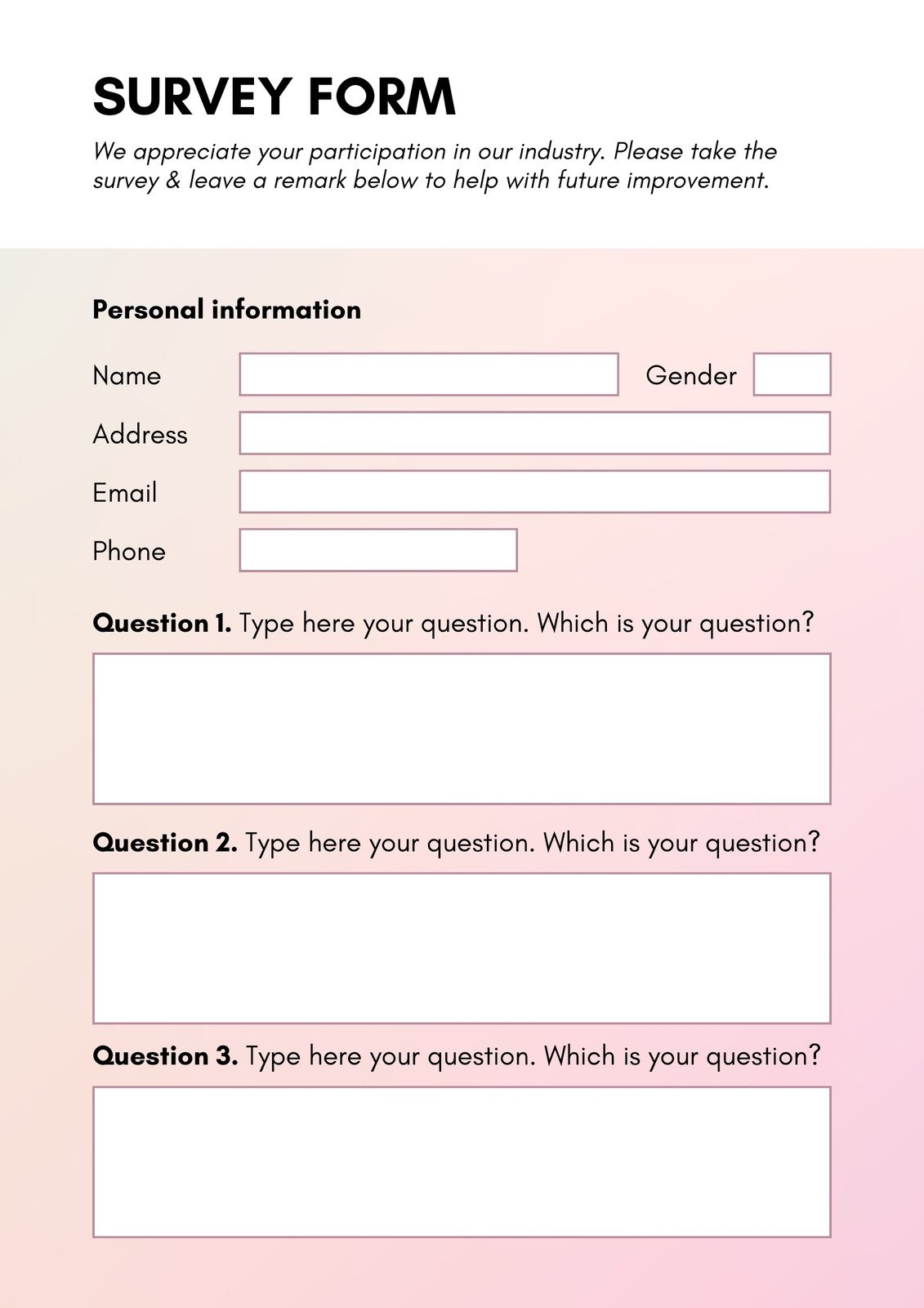 Free And Customizable Survey Templates Free And Customizable Survey Templates