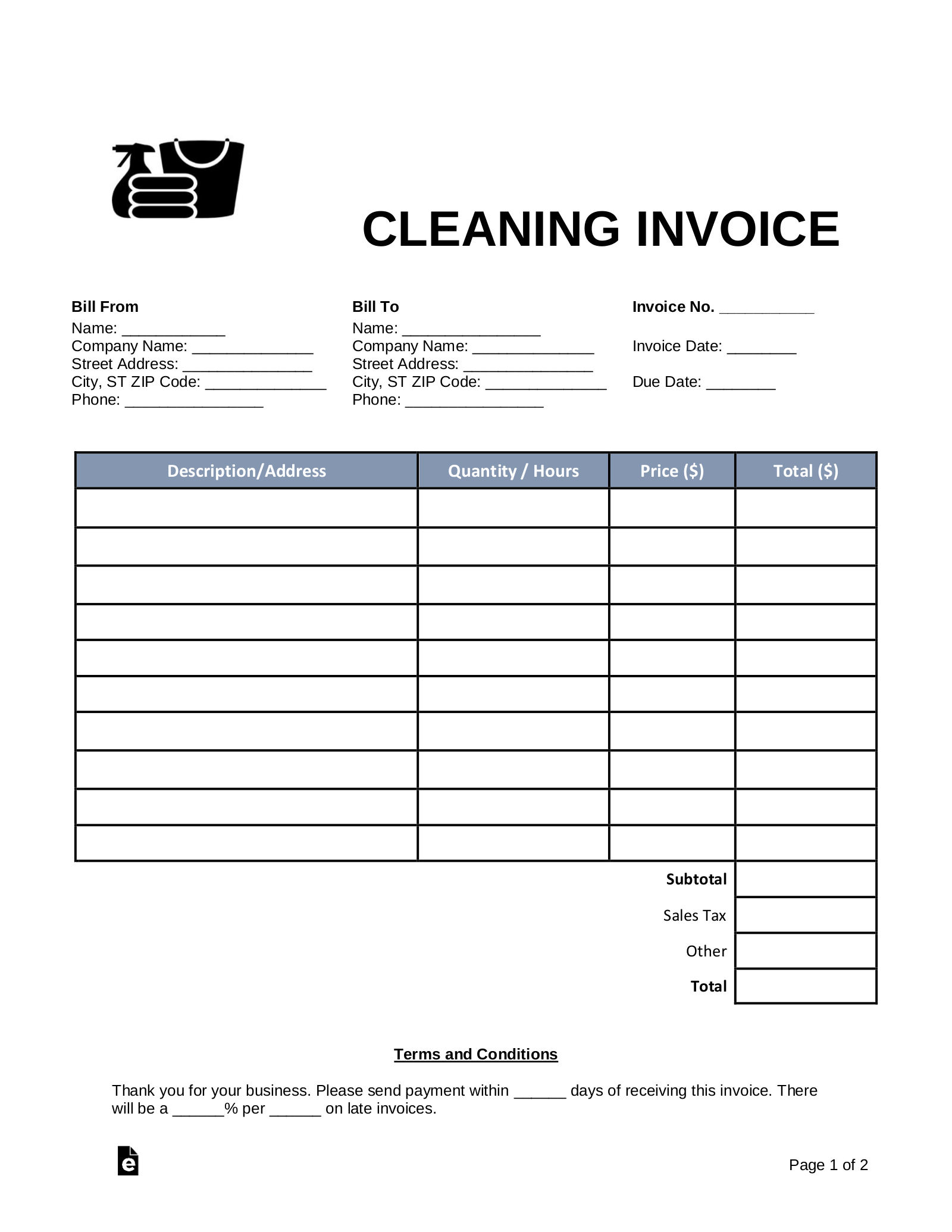 Invoice Template Printable Free Invoice Template Printable Free