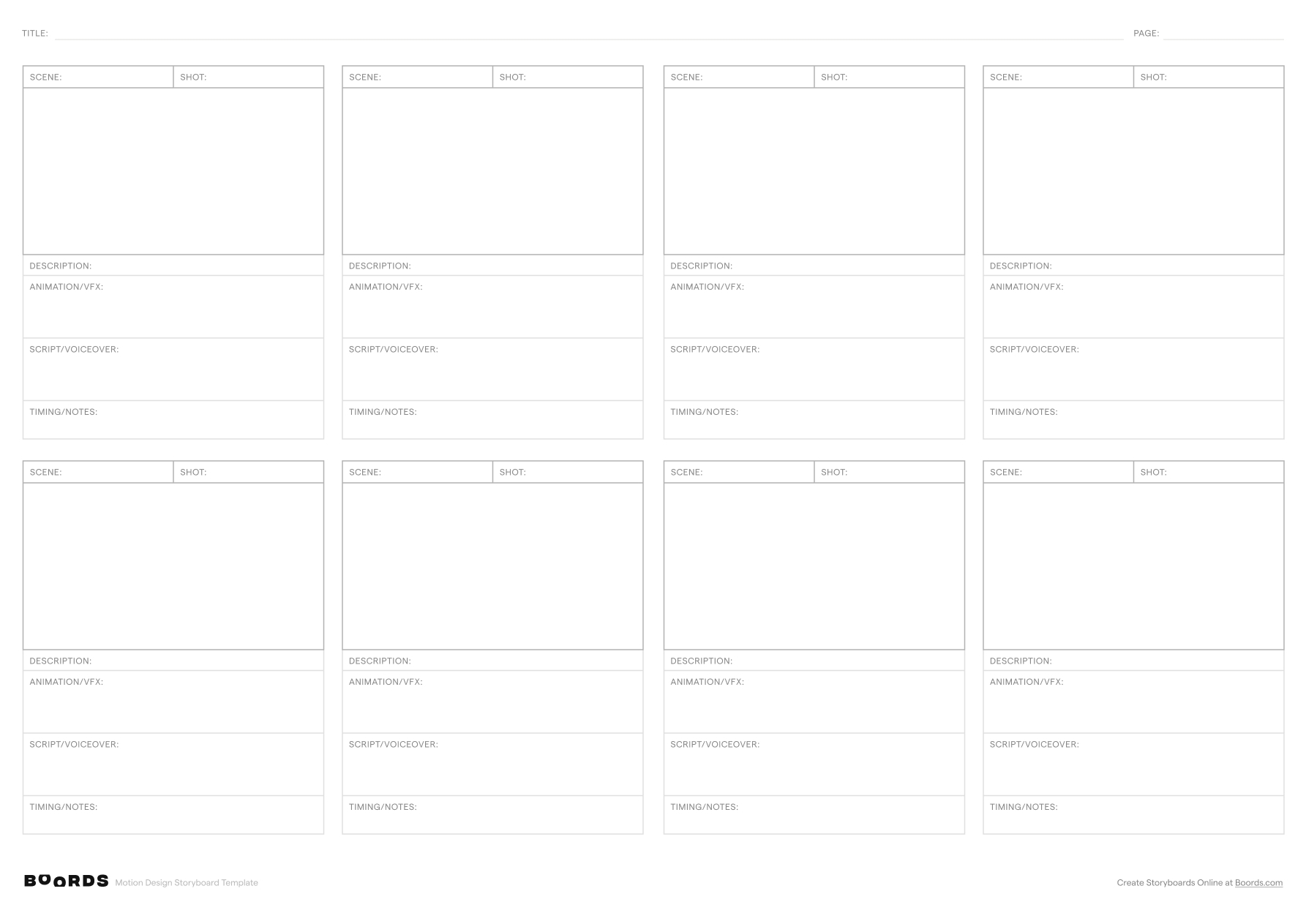FREE Blank Storyboard Templates Instant Download Boords FREE Blank Storyboard Templates Instant Download Boords