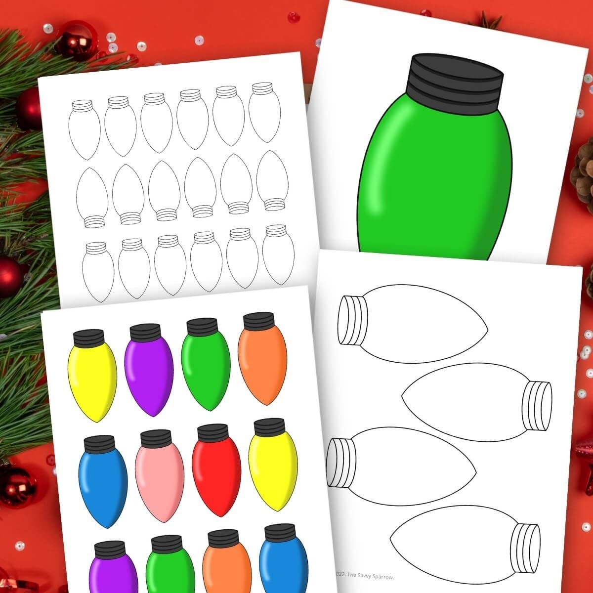 Free Christmas Light Template Printable For Crafts Garlands Etc Free Christmas Light Template Printable For Crafts Garlands Etc