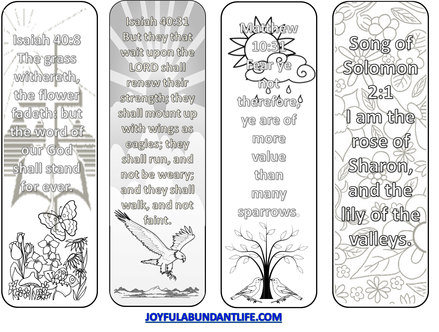 FREE Coloring Bible Verse Bookmarks Joyful Abundant Life FREE Coloring Bible Verse Bookmarks Joyful Abundant Life