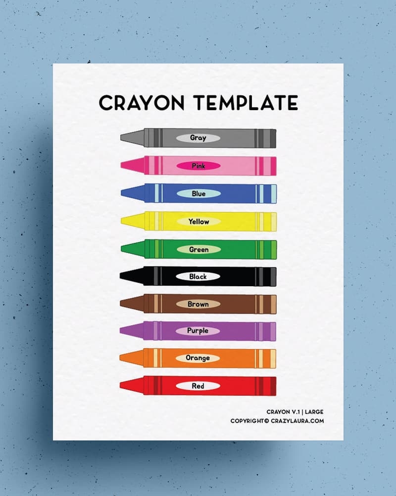 Free Crayon Template With Blank Color Versions Crazy Laura Free Crayon Template With Blank Color Versions Crazy Laura