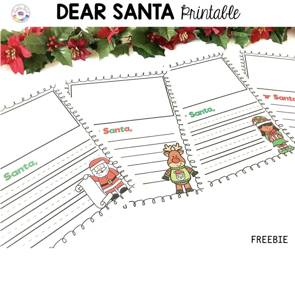 FREE Dear Santa Letter Template Printable For Preschool Kindergarten FREE Dear Santa Letter Template Printable For Preschool Kindergarten