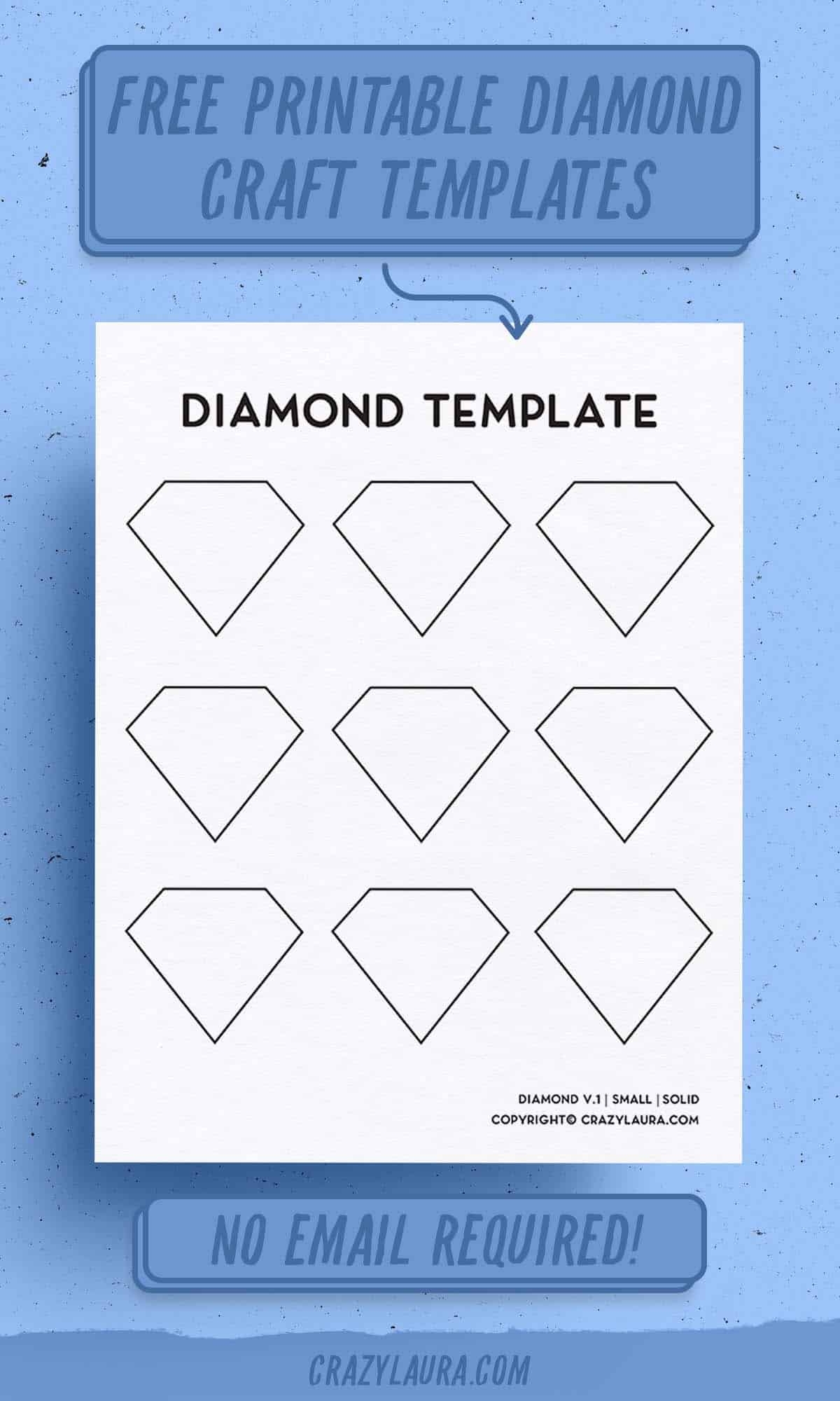 Free Diamond Template Outline Printable Sheets Crazy Laura Free Diamond Template Outline Printable Sheets Crazy Laura