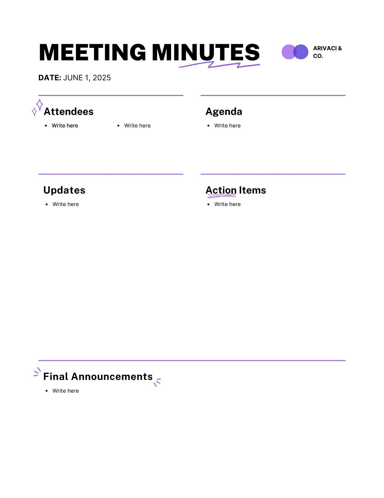 Printable Meeting Minutes Template Printable Meeting Minutes Template