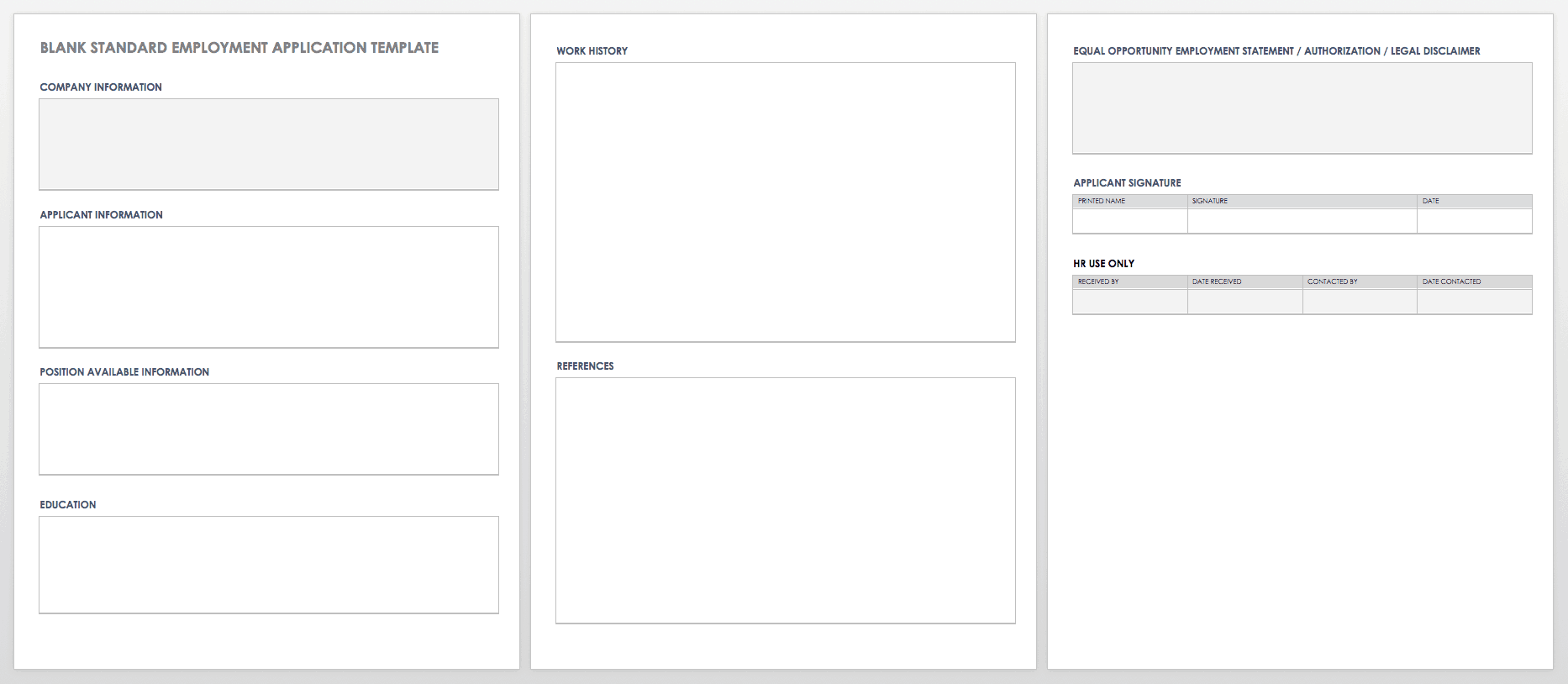 Free Employment Application Templates Smartsheet Free Employment Application Templates Smartsheet