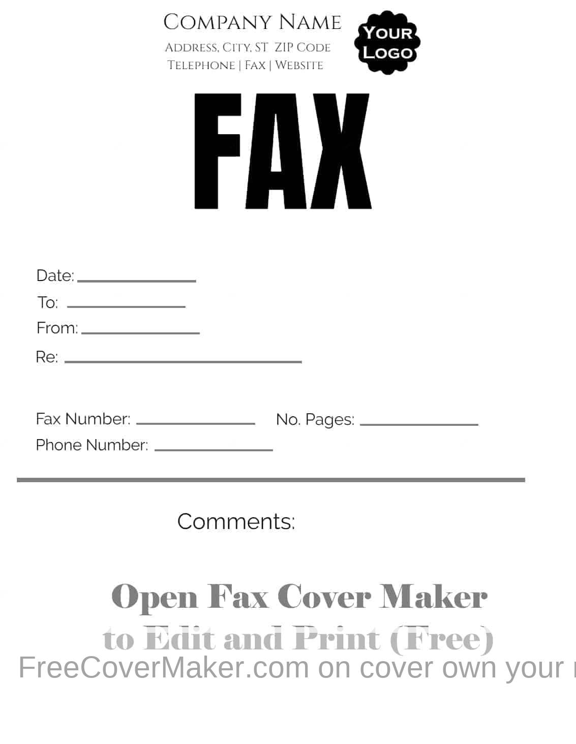 Printable Fax Cover Sheet Template Printable Fax Cover Sheet Template