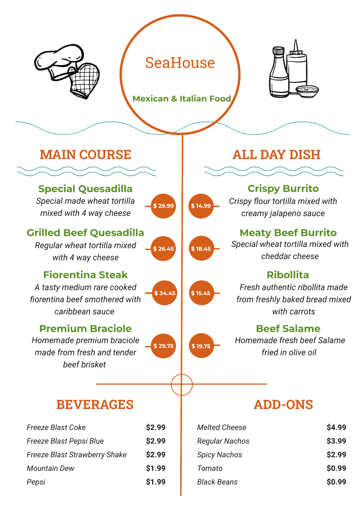 Free Food Menu Templates Editable And Printable Free Food Menu Templates Editable And Printable