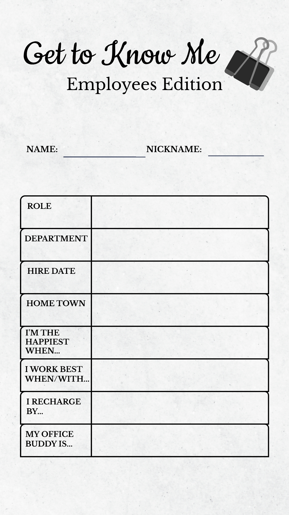 Free Get To Know Me For Employees Template To Edit Online Free Get To Know Me For Employees Template To Edit Online