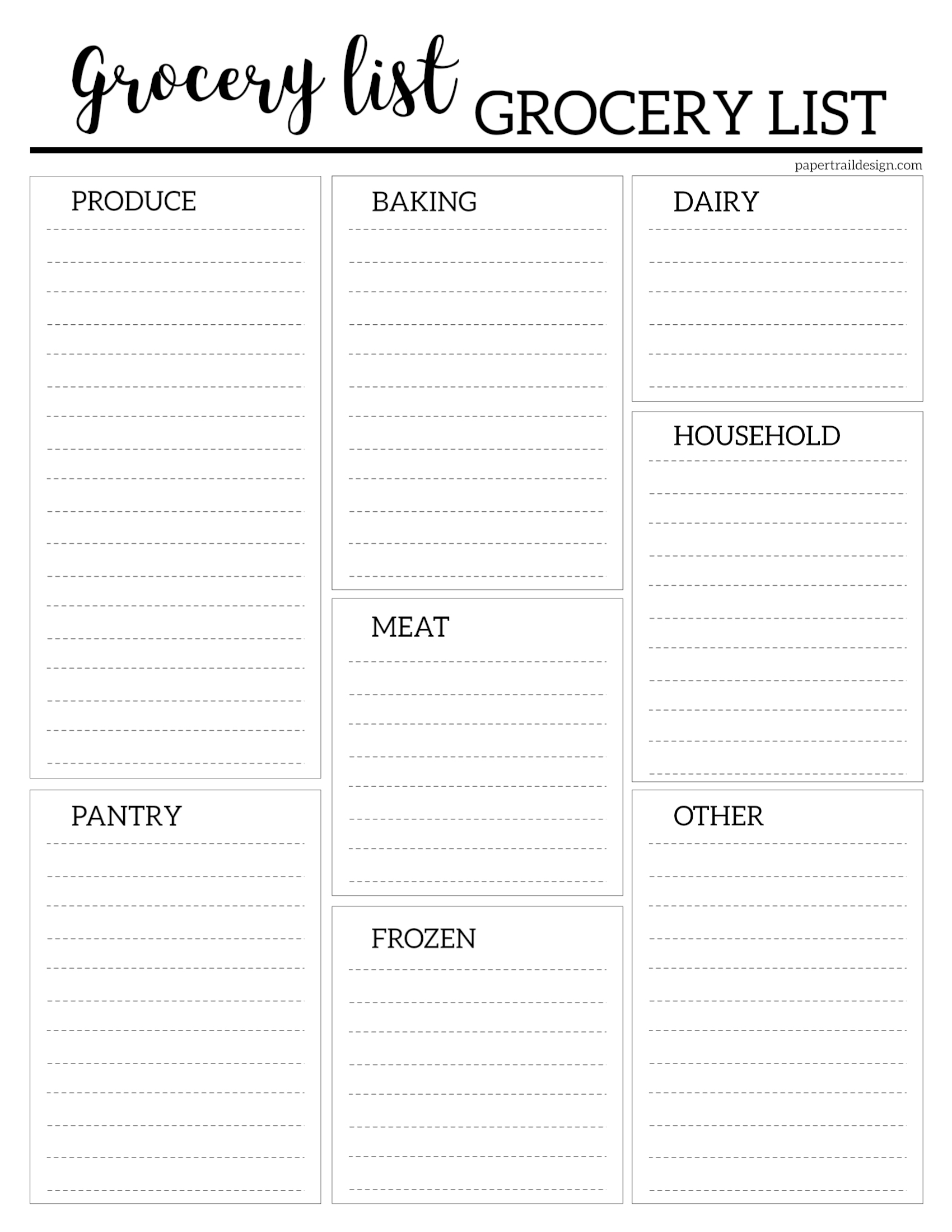 Free Grocery List Printable Paper Trail Design Worksheets Library Free Grocery List Printable Paper Trail Design Worksheets Library
