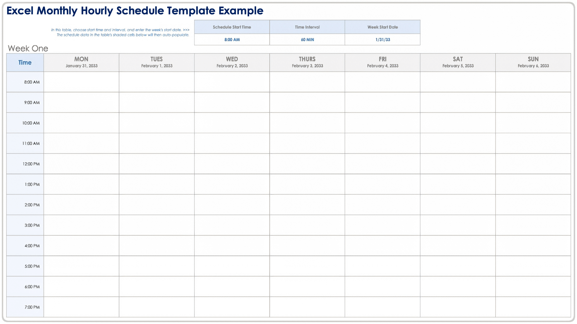 Printable Hourly Planner Template Printable Hourly Planner Template