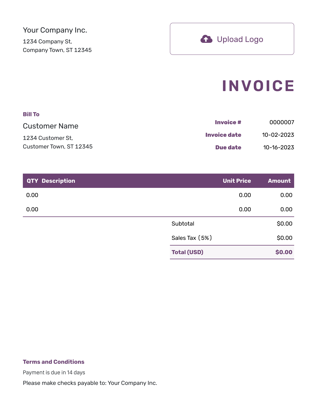 Free Printable Invoice Template Free Printable Invoice Template